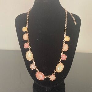 Macy's Gold and Pink Gemstone Necklace